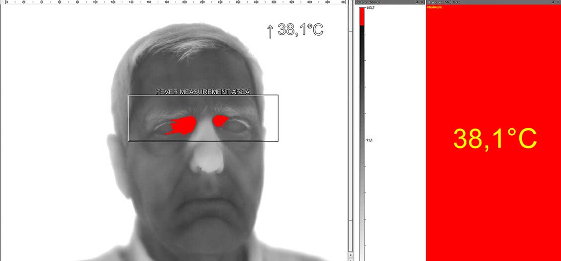 IR Kamera zum Fieber messen detektiert Covid-19 Erkrankte